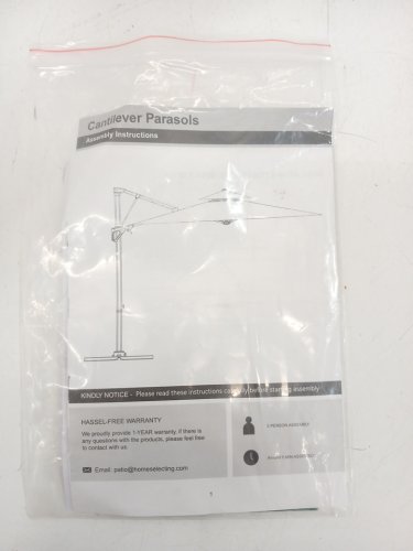Square Cantilever Patio Umbrella - 10FT - GREY (MODEL: A014-517-111) image 7