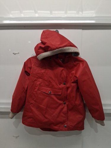 kids unisex meanbear long sleeve wind and rain proof jacket - 6-7y - red image 2