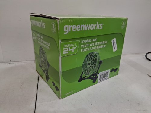 4PC Greenworks 5 Speed CFM Fan with Battery and Charger - 10" - 24V - Green (Model: image 8