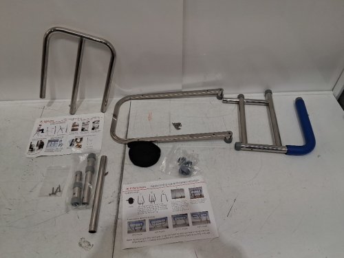 Elderly Assis Adjustable Stainless Steel Bedside Grab Bar - 14"-22" - blue (model: 333) image 3