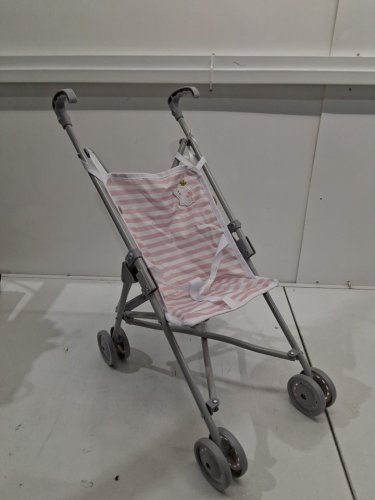 JC Toys Berenguer Boutique Single Umbrella Baby Doll Stroller - 16" - pink/grey (model: 81485P) image 2