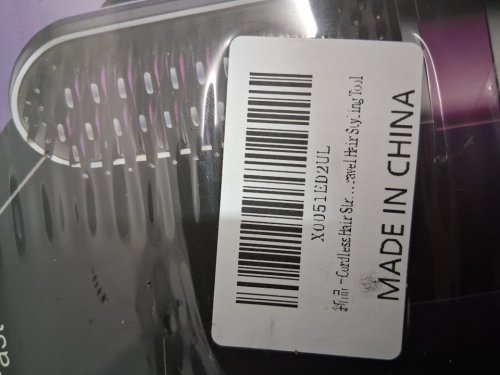 Wireless rechargable Hair Straightening Comb - black/purple image 3