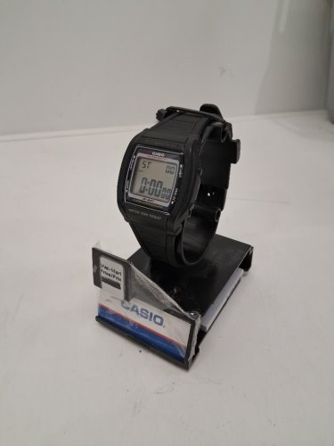 MENS CASIO ALARM CHRONGRAPH DIGITAL WATCH - 36MM  - BLACK (MODEL: W201-1AV) image 2