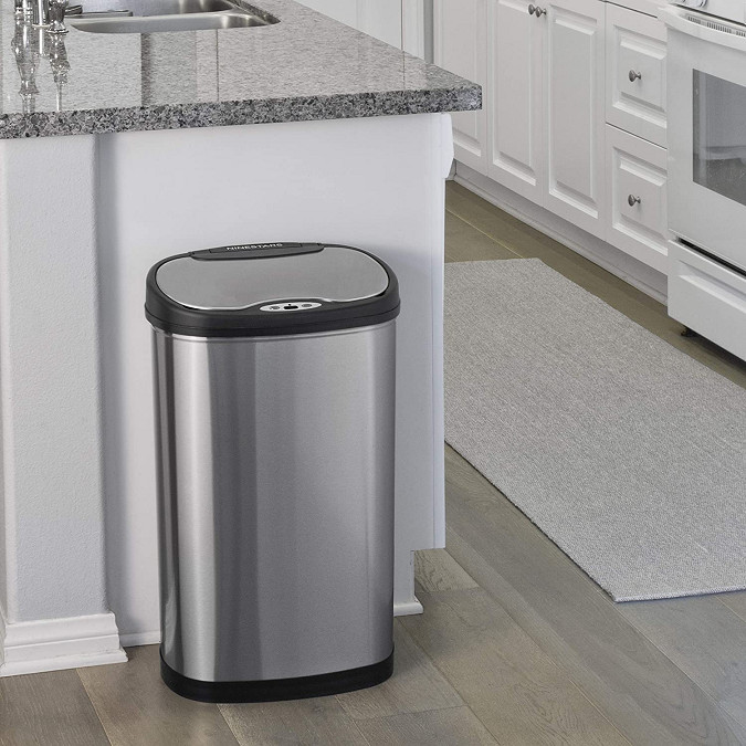 NINESTARS MOTION SENSOR TRASH CANS - 50L  - STAINLESS STEEL/SILVER (MODEL: DZT-50-13) image 2