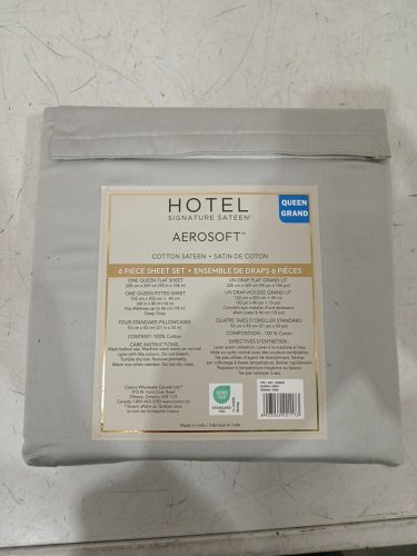 6PC Hotel Signature Cotton Sateen Sheet Set - QUEEN - GREY (MODEL: 1992020) image 2