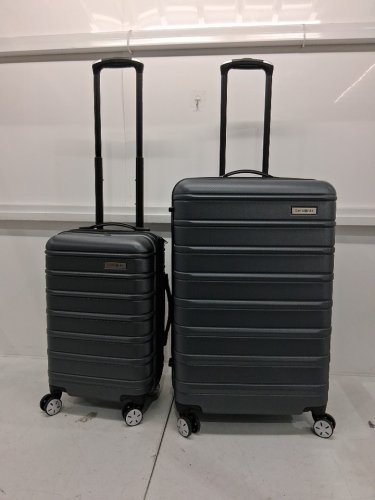 2pc Samsonite Omni 2 Hardside Expandable Spinner Luggage suitcase with telescopic handles - 22" & 24" - Solid Charcoal grey (model: 138449-3386) image 5