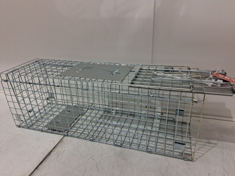 HUMANE GALVANIZED IRON ANIMAL TRAP - 24" x 8" x 8" - SILVER (MODEL: LB-18) image 4