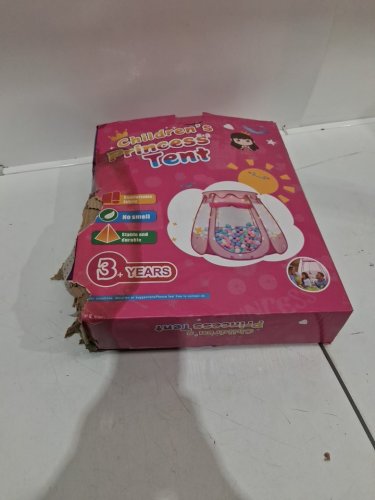 9PC KIDS Pop Up Princess Tent with Star Lights and balls - pink image 2