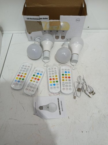 4PK FRIDEKO HOME Smart LED Bulbs, 5 Colour Modes, Touch Control, USB Rechargeable, 150LM, 2000mAh - WHITE BASES MET-WiFi light bulb-Parent(MODEL:) image 2