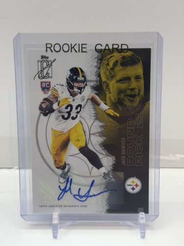SIGNED JACK SAWYER ROOKIE CARD - TOPPS CHROME ROUND 4 PICK 21 STEELERS CARD image 3