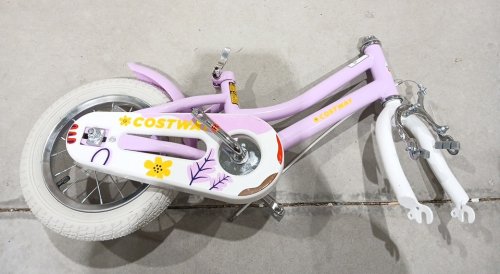 Kids Bike Bicycle with training wheels, baSKET, Doll Seat, and Streamers - 12" - purple (model: ts10239zs-12/TDBC-GY007)) image 4