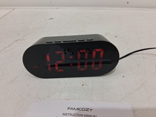Famicozy Simple to use Auto Dim Digital Alarm Clock - Black / Red (Model: FG-20) image 4