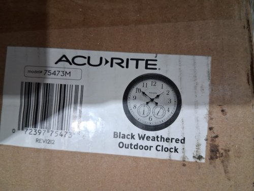 ACURITE WALL CLOCK WITH THERMOMETER AND HYGROMETER  24" WEATHERED BLACK (MODEL: 75473M) image 5