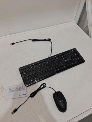 2pc Amazonbasics USB Wired Computer Keyboard and Wired Mouse Combo - Black (model : K69M29U01) image 4