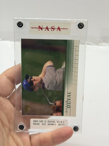 NASA GRADED 9.5 NEAR MINT+ 2001 UPPER DECK DAVID DUVAL ROOKIE CARD #2 image 5