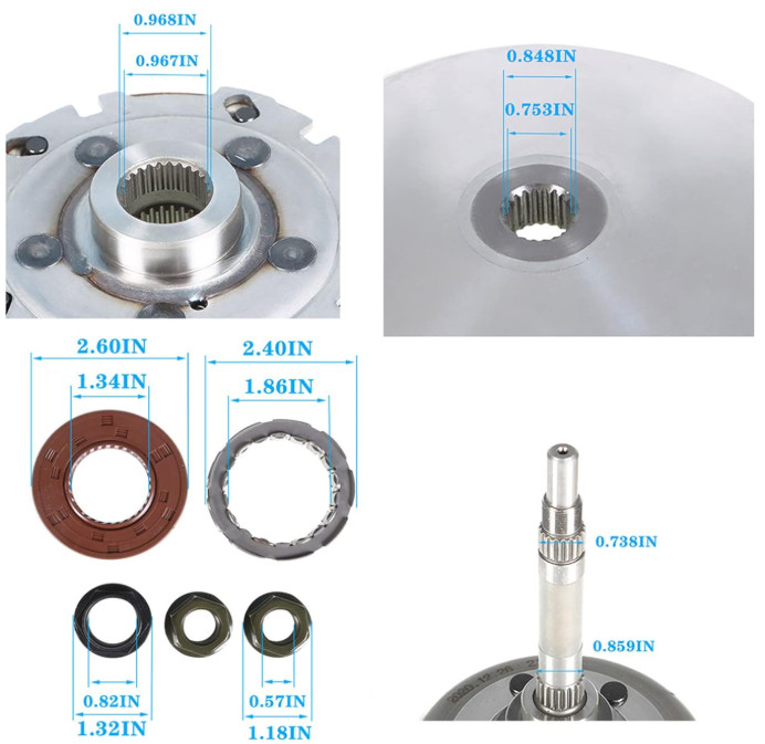 9pc marddpair Primary Sheave Pad Shoe with Gasket Clutch Drum Housing Replacement for 2004 to 2007 Yamaha Rhino 660 and 2002 to 2008 Grizzly YFM660 (model: f8-024156)) image 2