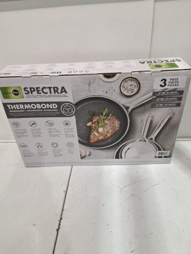 3PC GREENPAN SPECTRA HYBRID CERAMIC NON-STICK SKILLET SET - 8" | 10" | 12" - GREY (MODEL: 1901845) image 2