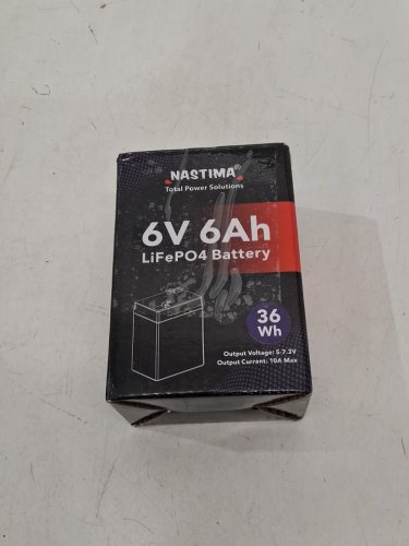 NASTIMA RECHARGEABLE LITHIUM IRON PHOSPHATE BATTERY - 6V/6AH, 36Wh - black (MODEL: bk06-lf60-na) image 2