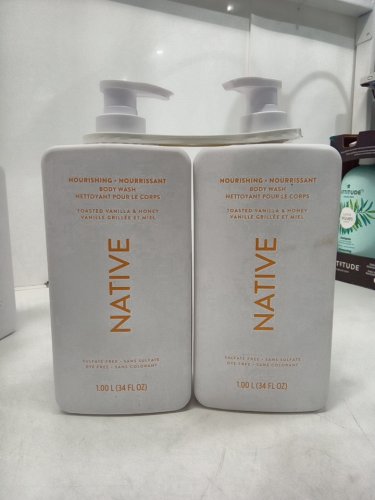 2 NATIVE nourishing body wash - toasted vanilla and honey - 1l/each image 2