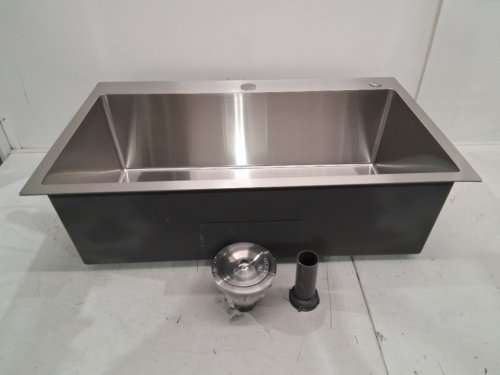 Jimu Drop-In 304 Stainless Steel Kitchen Sink - 30" x 18" x 9" - Brushed Steel (Model: 3018LT) image 3