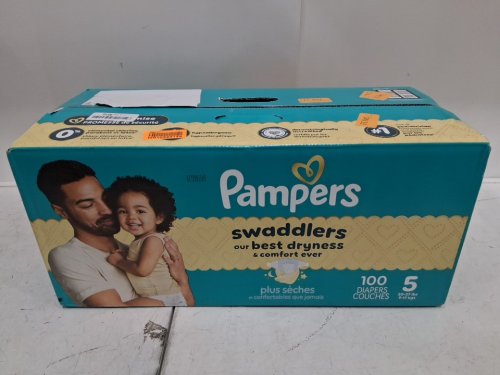 100PK PAMPERS SWADDLERS 100% LEAKPROOF DISPOSABLE BABY DIAPERS - SIZE 5 image 2