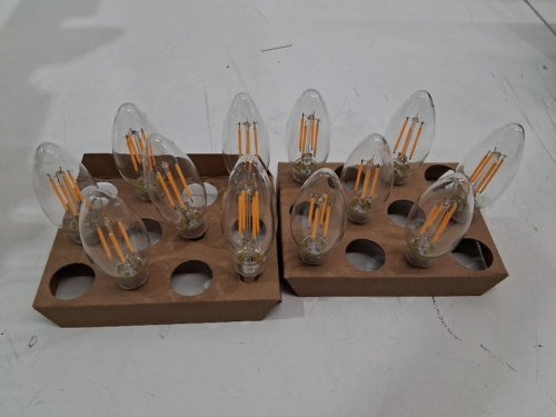 12pk flsnt led candelabra e12 bulbs - soft white 2700k - 450lm (model: b11) image 2