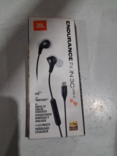 JBL WIRED SPORT IN-EAR HEADPHONES - BLACK / WHITE (MODEL: ENDURANCE RUN 3 USB-C) image 2