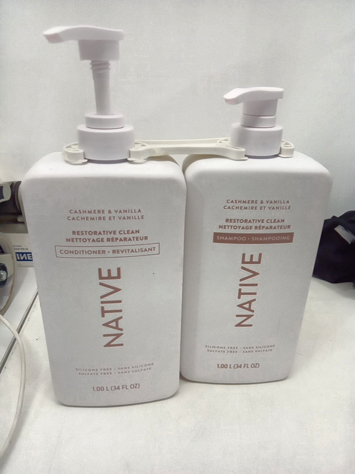 2pc native shampoo and conditioner - 1l - cashmere and vanilla image 2