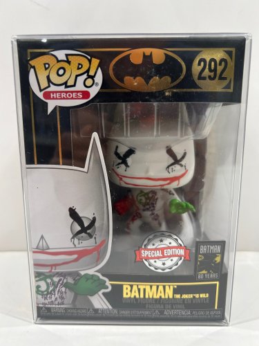 Funko pop! **special edition** Heroes: batman the joker is wild vinyl figure (#292) **plastic protector cover** image 2