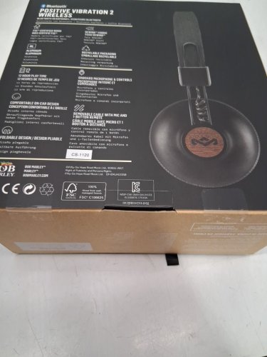 House of Marley Positive Vibration 2 Wireless Bluetooth Over-ear Headphones with mic and 40mm dynamic drivers - BLACK (model: EM-JH133-SB) image 4
