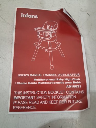 INFANS 8-IN-1 convertible GROWING HIGH CHAIR WITH TABLE - 38" full height - pink (model: ad10031pi) image 12