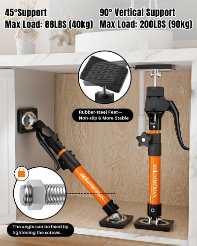 LUCKIN quick support rod - 23.6" - 45.3" - 200lbs cap - black/orange (model: JF-ZCG001B-1) image 4