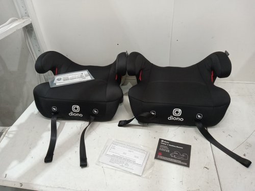 2PK DIONO SOLANA NO LATCH BACKLESS BOOSTER CAR SEATS WITH CUPHOLDERS AND REMOVABLE WASHABLE COVERS - FOR KIDS 40-120LBS - BLACK (MODEL: 32123-NA-01) image 3