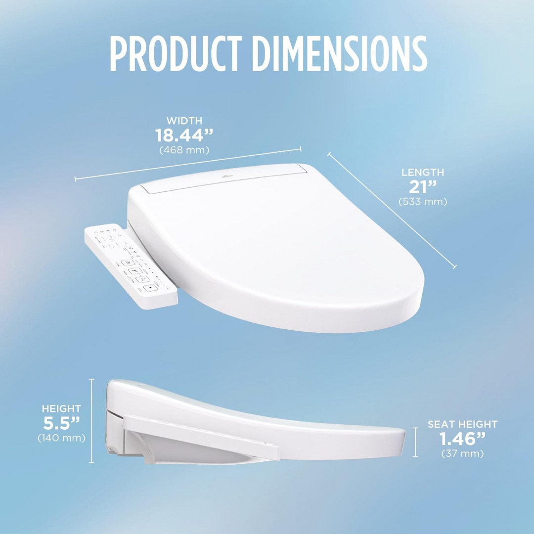 TOTO WASHLET S2 Electronic elongated Bidet Toilet Seat with Instant Water Heating, heated seat, night light & side control - cotton white (model: sw3346#01) image 2