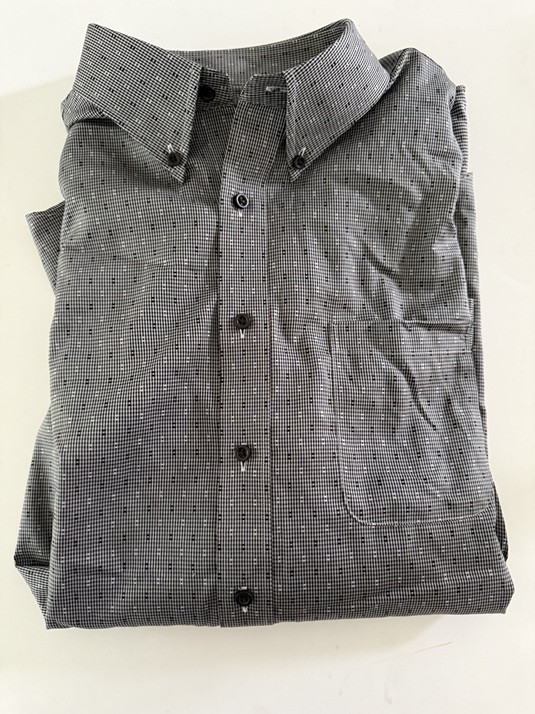 MEN'S KIRKLAND TRADITIONAL FIT DRESS SHIRT - EXTRA LARGE 17.5 (34/35) - GREY/BLACK (STYLE: image 2