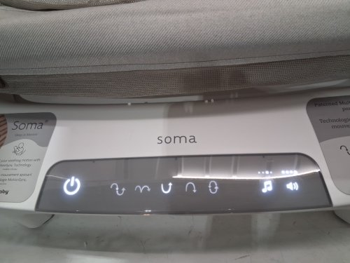 uppababy soma charlie smart bassinet with adjustable height, 5 motions, 5 speeds, 4 sounds with motionsync technology - sand melange (model: 2101-ROS-US-CHR) image 3