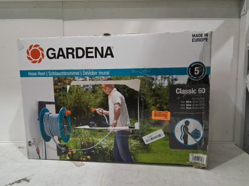GARDENA WALL MOUNT REMOVABLE GARDEN HOSE REEL WITH HOSE GUIDE - 164 FT CAPACITY - BLUE (MODEL: 2650-U) image 8