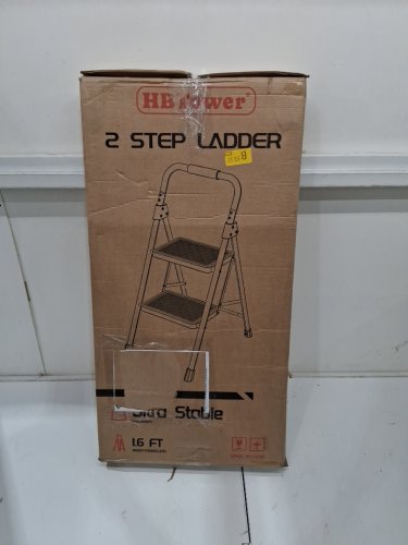 hbtower 2-step lightweight anti-slip portable step ladder - black image 5