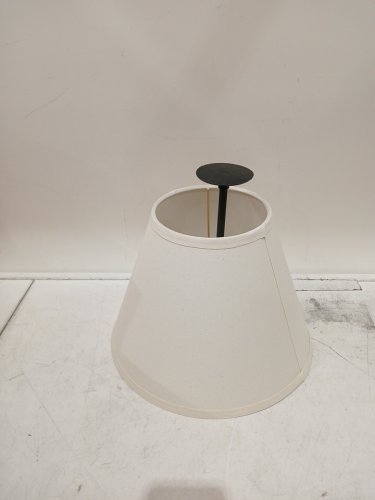 Fabric Drum Lampshade - 12" x 8" - WHITE/GOLD image 3