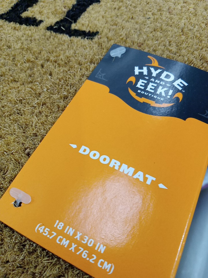 Hyde and Eek Halloween "Come in for a Spell" Door Mat - 18" x 30" - Tan / Black image 3