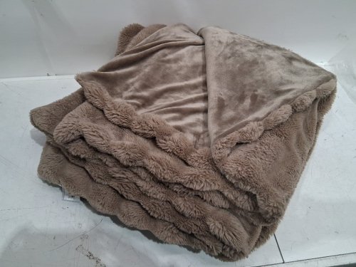 Roots home collection faux fur plush soft blanket - queen - brown (style : 1947077) image 4