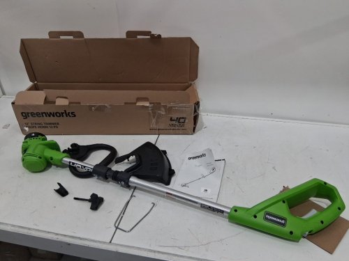 Greenworks *tool only* Cordless String Trimmer with adjustable handle - compatible with 40V greenworks battery - *tool only* - 12"- green/black (Model: stf309) image 3