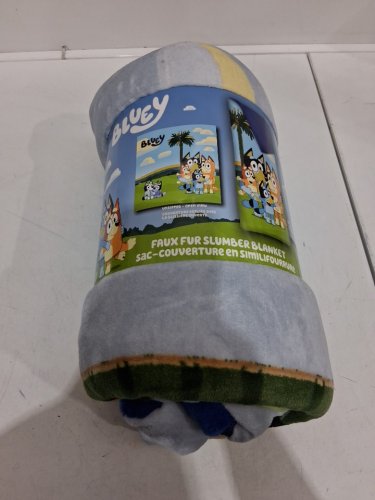 kids northwest faux fur slumber sleeping bag - 54" x 56" open, 27" x 56" folded - bluey/multicolour (model: 1796174) image 2