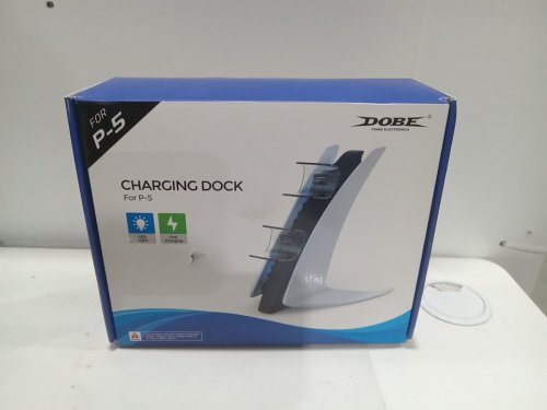 DOBE dual PS5 Controller Charging Dock - fast charging with LED lights - white (model: DOBE0557) image 2