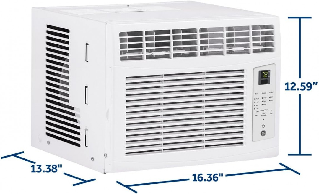 ge Electronic Window Air Conditioner - 6000btu - up to 250sq.ft - 16.4" x 13.4" x 12.6" - white (model: AWCS06BWFC) image 2