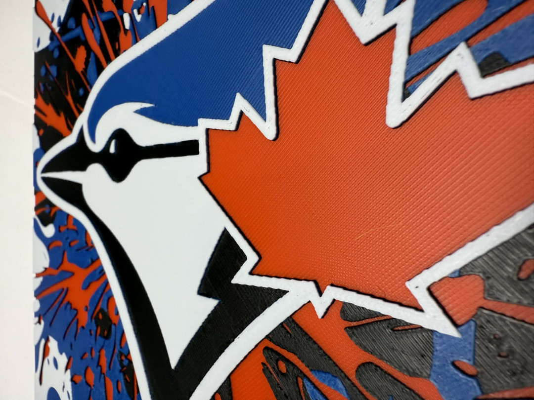 8"x8" 3D Printed - Toronto Blue Jays- Textured Photo image 3