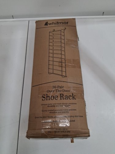 Whitmor 36-Pair Over-The-Door Shoe Rack with Mesh Shelves - 22" x 69" - black (model: 6037-7037-gm-sioc) image 5