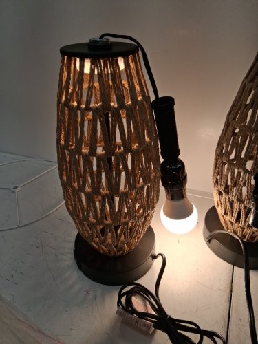 2pk CINSARY Touch Control Rattan Table Lamps with 3 Dimmable settings, 2 USB Ports & AC Outlet - 22.8" x 11" - beige image 9