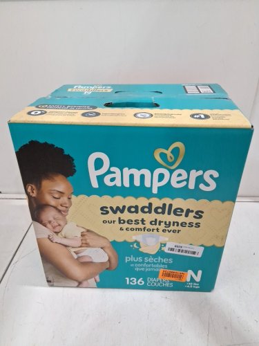 136PK PAMPERS SWADDLERS SKIN SAFE DISPOSABLE DIAPERS - NEWBORN image 2