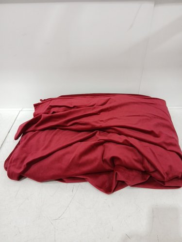(1 panel) Shiny luxury Extra Long Light Blocking Velvet Curtains with rod pockets - 100" x 144" - ruby / red image 3